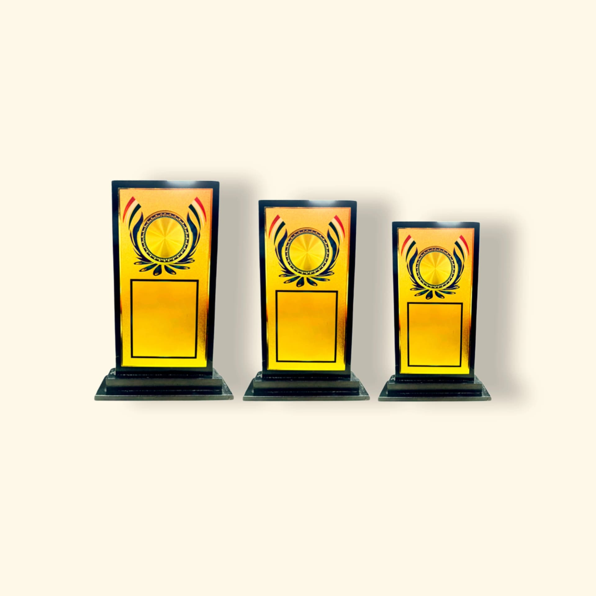 Wooden plaque with shield design